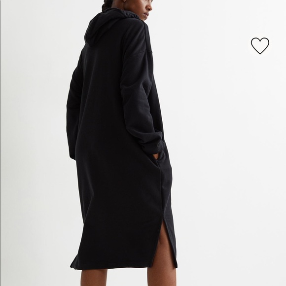 H&M hoodie midi black dress - Picture 2 of 5